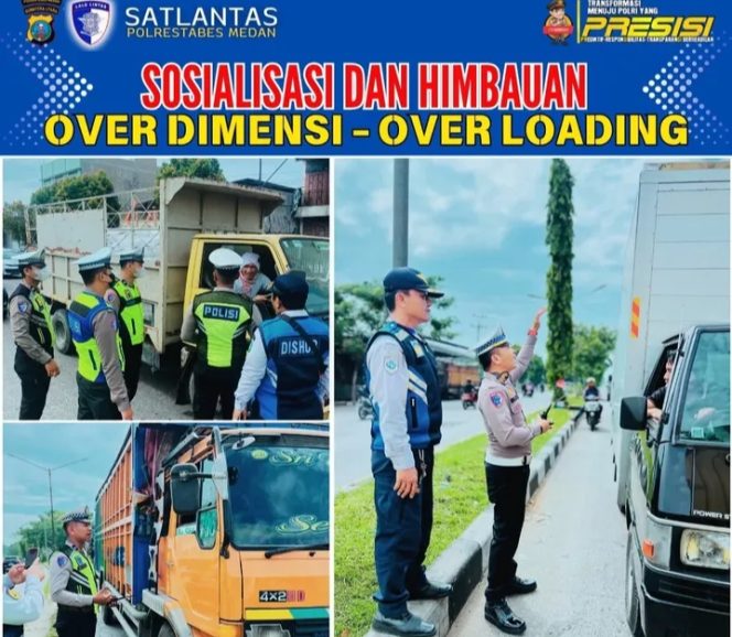 
					Satlantas Polrestabes Medan dan Dishub, Gencarkan Sosialisasi Larangan ODOL Demi Keselamatan
