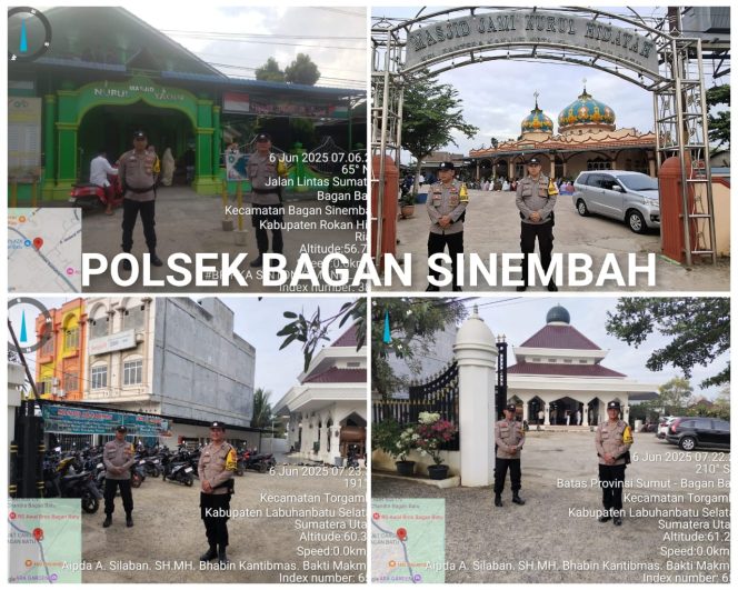 
					Polres Rohil Laksanakan Pengamanan Shalat Id 1446 H, Bersama Polsek Jajaran