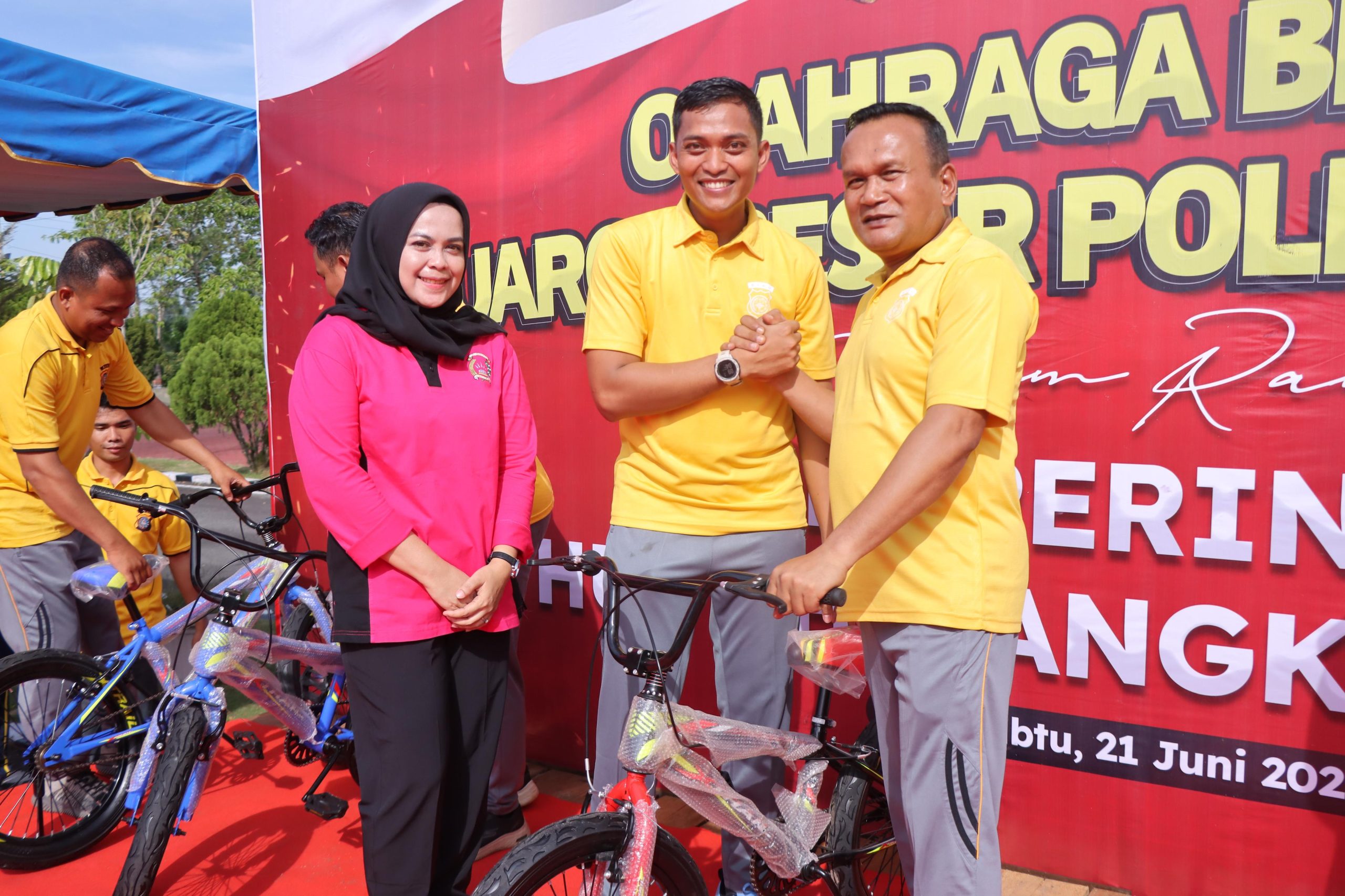 Semangat Olahraga Raga Bersama Polres Rohil, Dalam rangka Menyambut HUT Bhayangkara ke- 79