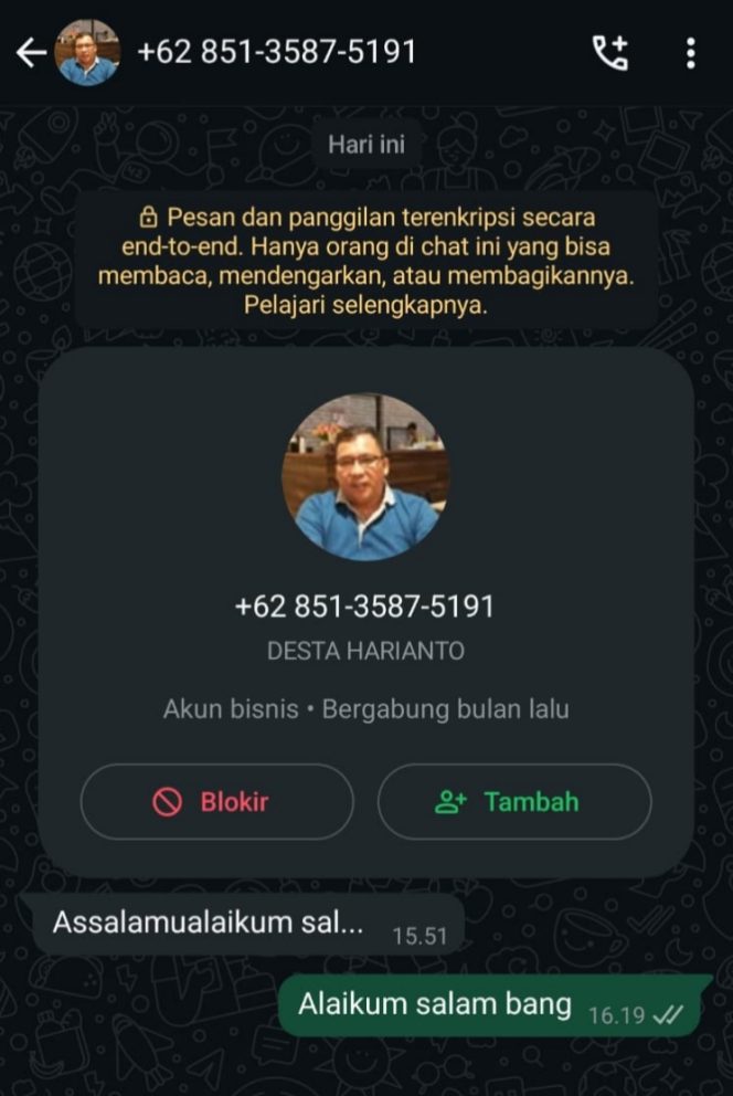 
					Lagi dan Lagi, Foto Anggota DPRD Kuansing Desta Harianto Dipakai OTK di Profil WhatsApp, Masyarakat Diminta Waspada