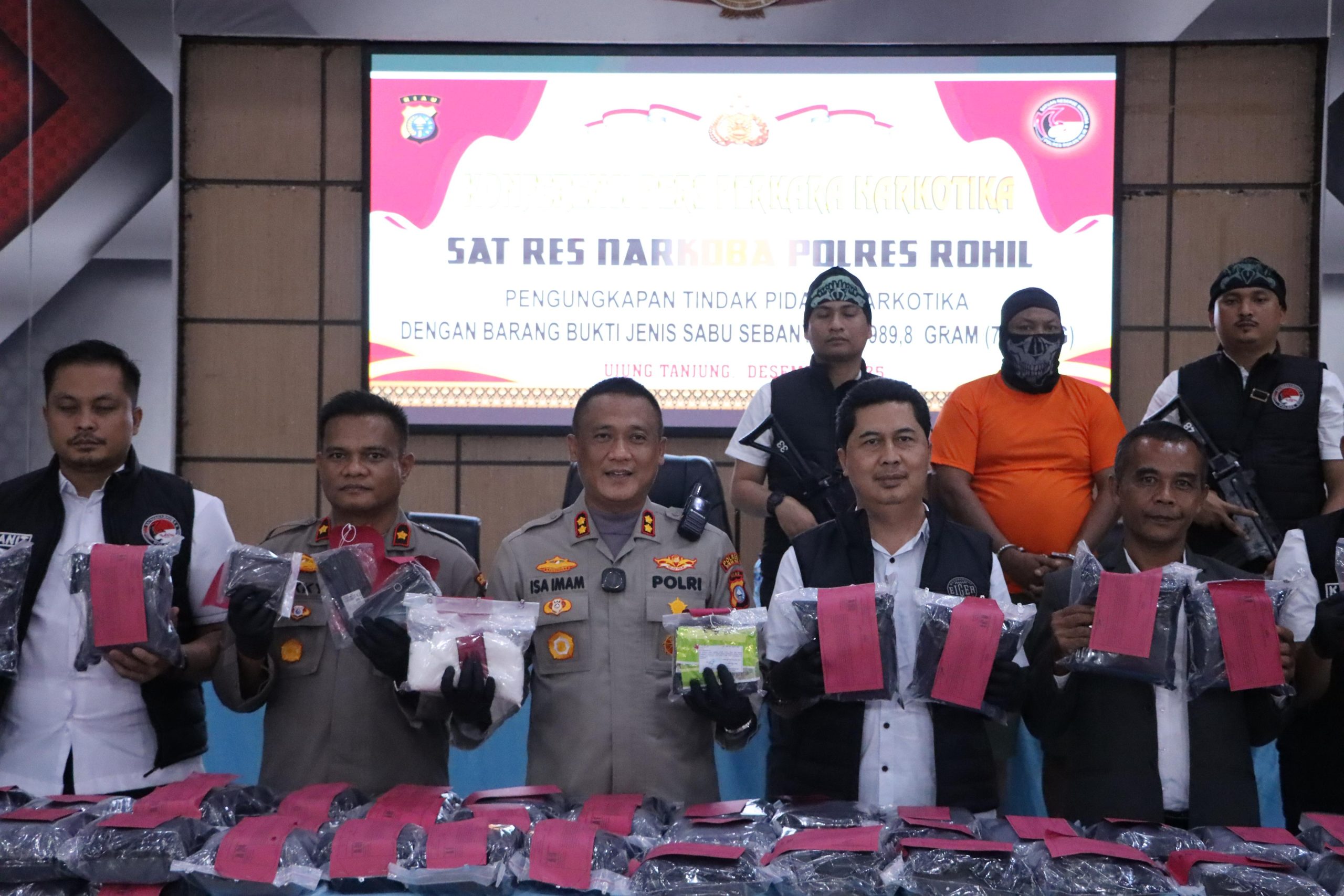 Ungkap 79,98 Kilogram Sabu, Kurir Residivis Kembali Ditangkap Polres Rohil