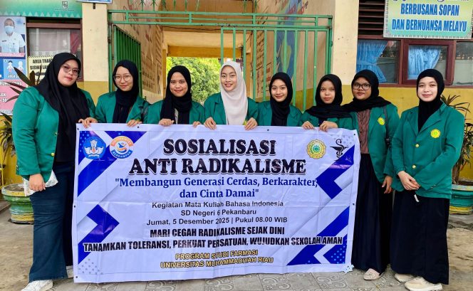 
					Mahasiswa Farmasi Universitas Muhammadiyah Riau Gelar Sosialisasi Anti Radikalisme