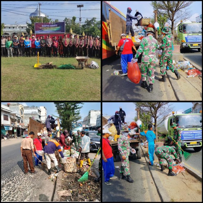 
					Giat Karya Bakti Koramil 03/Bgs, Lakukan Pembersihan lingkungan di wilayah Teritorial