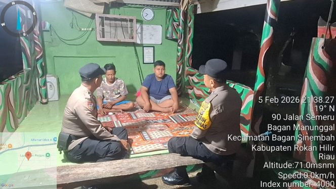 
					Giat Patroli Malam, Polsek Bagan Sinembah Sosialisasi Pengaktifan Pos Siskamling