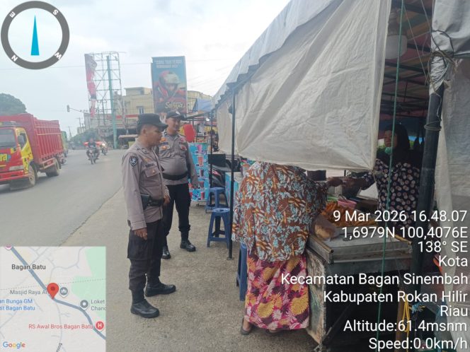 
					Garda Pelindung Rakyat: Polsek Bagan Sinembah Turun Kejalan, Jaga Ketentraman Pasar Ramadhan
