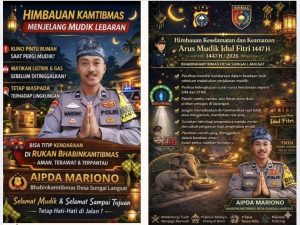 Jelang Lebaran, Bhabinkamtibmas Sungai Langsat Salurkan Bansos dan Ingatkan Warga Aman Saat Mudik