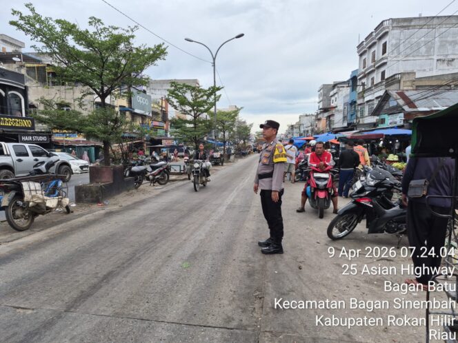 
					Strong Point Pagi, Polsek Bagan Sinembah Wujudkan Kamseltibcarlantas di Bagan Batu