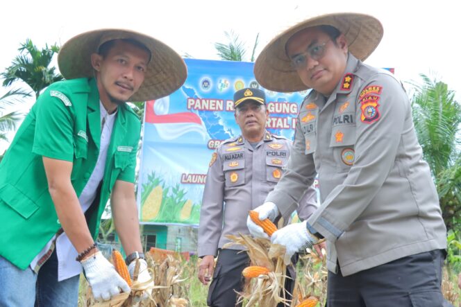 
					Polres Meranti Panen Raya Jagung Nasional, Launching Program Ketahanan Pangan Polri