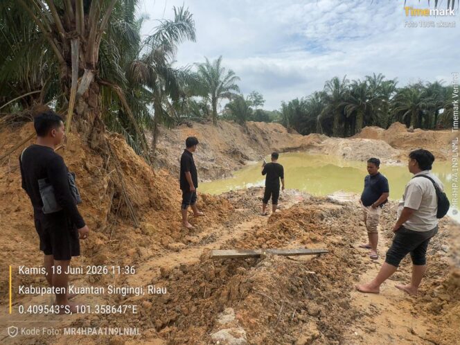 
					Sidak Lokasi Diduga PETI di Muara Lembu, Polsek Singingi Temukan Bekas Galian Alat Berat