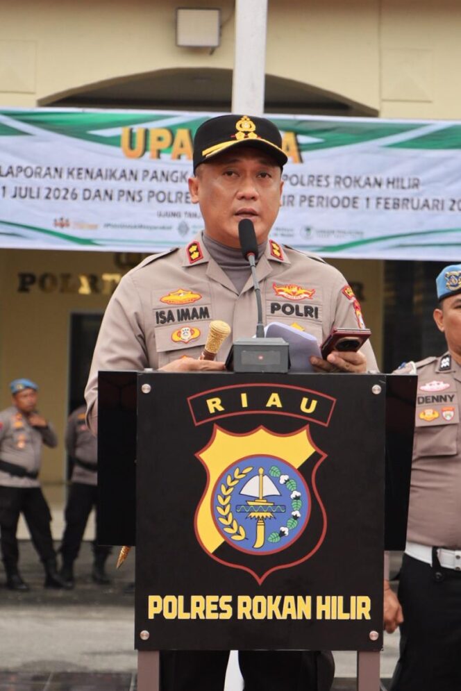 
					65 Orang Personel Naik Pangkat, Kapolres Rohil Dorong Tingkatkan Profesionalisme
