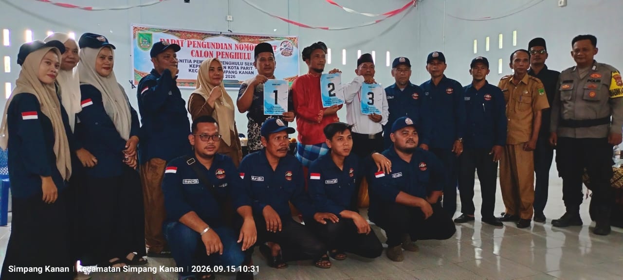 Pantau Pilpeng, Polsek SP Kanan Hadiri  Pencabutan Nomor Urut dan Penyampaian Visi Misi