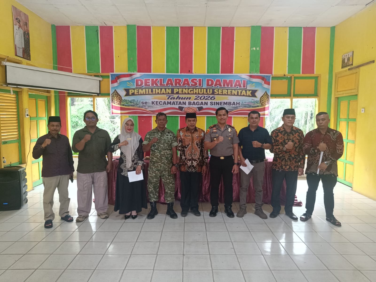 Hadiri Deklarasi Damai Pilpeng Serentak Tahap I Tahun 2026, Kapolsek Bagan Sinembah: Cegah Konflik Jaga Kondusivitas