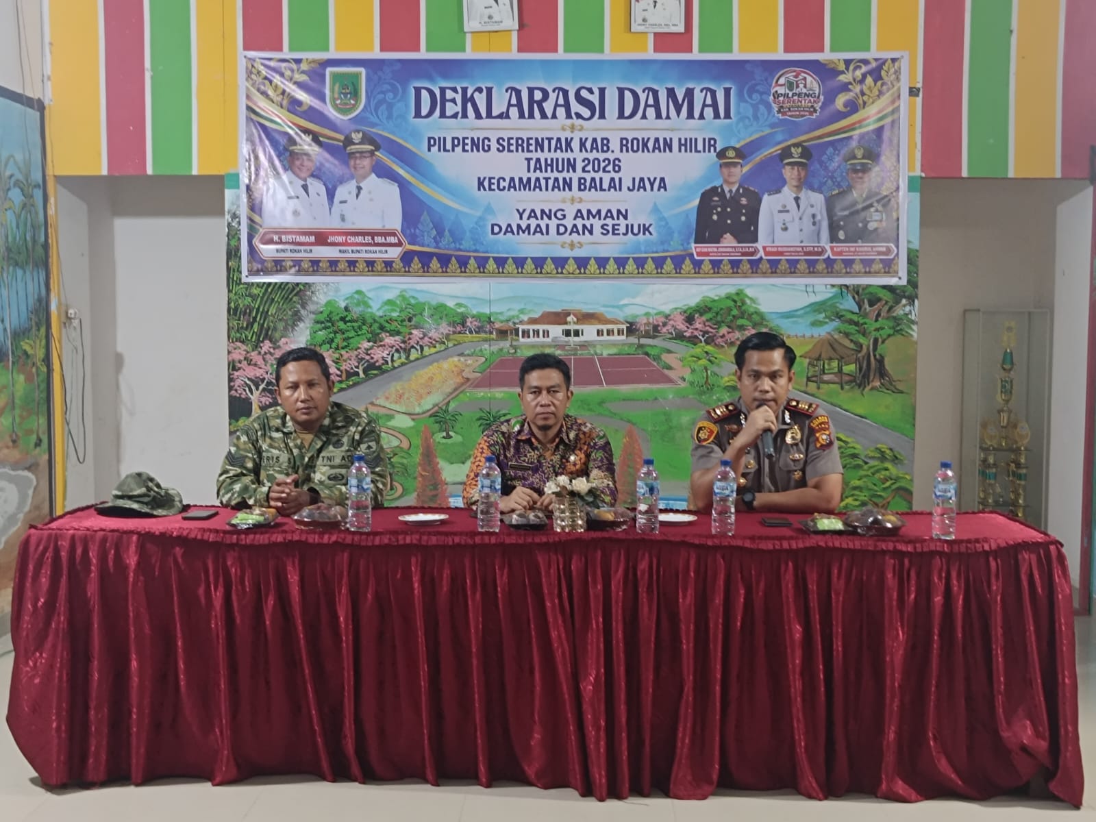 Kapolsek Bagan Sinembah Hadiri Deklarasi Damai Pilpeng Serentak 2026, Wujudkan Pemilihan Penghulu Damai